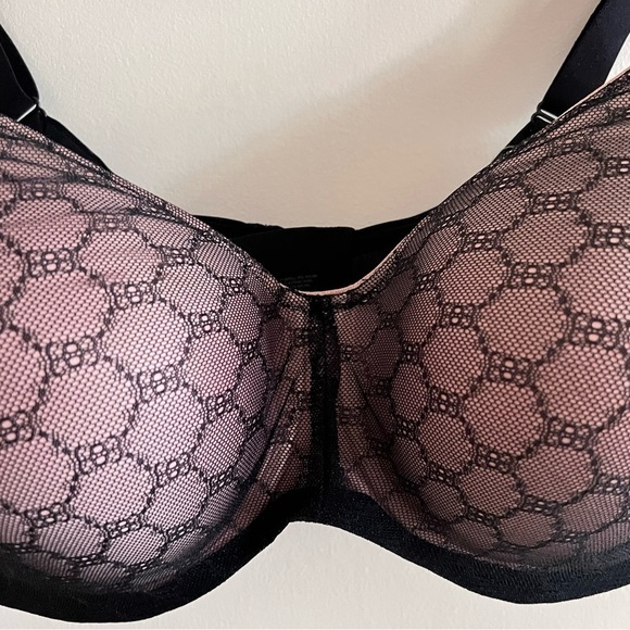 Soma Stunning Support Black Geo Lace Balconette Bra Size 42DDD NWT - Picture 5 of 13